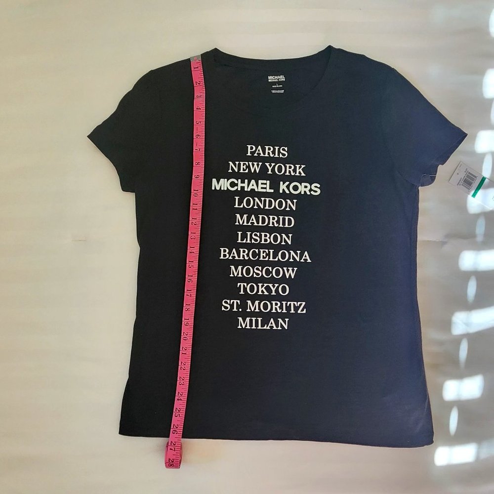 Women's Black Michael Michael Kors-Paris, NY- T Shirt. NWT - Picture 4 of 13